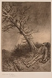 Death of a Vagabond by Alphonse Legros (French, 1837–1911)