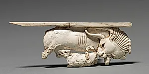 Decorative Plaque: Cow Nursing Its Calf by Unknown Artist