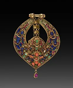 Deity Earring with Vishnu on Garuda (front) and chepu (monster mask) (back) by Unknown Artist
