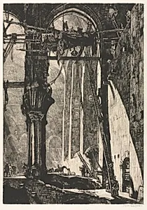 Demolition of St. James Hall, Interior by Muirhead Bone (British, 1876–1953)