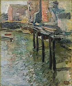 Deserted Wharf (The Old Mill at Cos Cob) by John Henry Twachtman (American, 1853–1902)