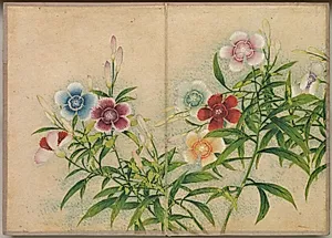 Desk Album: Flower and Bird Paintings (Pinks)