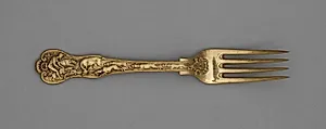 Dessert Fork with Hunt Scenes