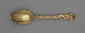 Dessert Spoon with Hunt Scenes