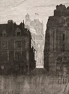 Dieppe, La Rue Notre Dame by Walter Sickert (British, 1860–1942)