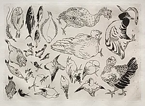Dinner Service (Rousseau service): Ducks, fish, etc. (no. 12) by Félix Bracquemond (French, 1833–1914)