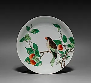 Dish with Bird on Fruit Tree Branch by Unknown Artist