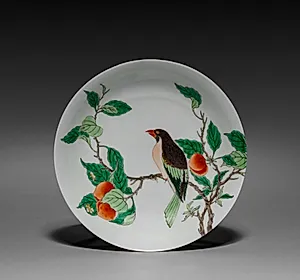 Dish with Bird on Fruit Tree Branch by Unknown Artist