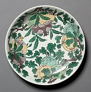 Dish with Dragons, Pomegranates, and Peaches by Unknown Artist