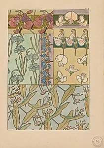 Documents Decoratifs:  Sweet Peas by Alphonse Mucha (Czech, 1860–1939)