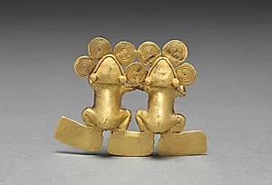 Double Frog Pendant by Unknown Artist