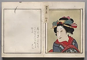 Double-Leaf from Album of Actor Portraits by Shōrakusai (Japanese)