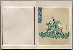 Double-Leaf from Album of Actor Portraits by Shōrakusai (Japanese)