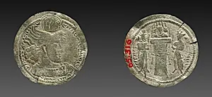 Drachm: Bust of Hormizd II (obverse); Fire altar with Bust (reverse) by Unknown Artist