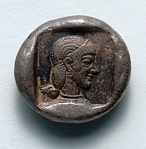 Drachm: Head of Aphrodite within Incuse Square (reverse) by Unknown Artist