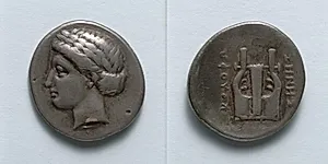Drachm: Head of Apollo (obverse); Lyre (reverse) by Unknown Artist