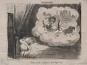 Dreaming that she won the big gold bar by Honoré Daumier (French, 1808–1879)