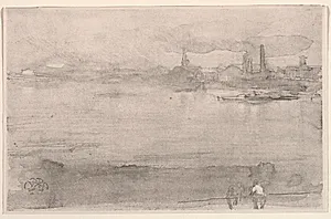 Early Morning:  The Thames at Battersea, London by James McNeill Whistler (American, 1834–1903)