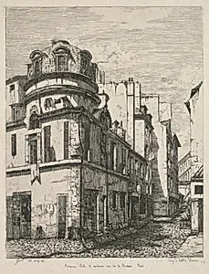 Eaux-Fortes sur le Vieux Paris: Ancienne école de médecine rue de la Bûcherie (Etchings of Old Paris: Former Medical School, rue de la Bucherie) by Gabrielle-Marie Niel (French, 1840–1894)