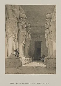 Egypt and Nubia, Volume I: Excavated Temple of Gyrshe, Nubia by Louis Haghe (British, 1806–1885)