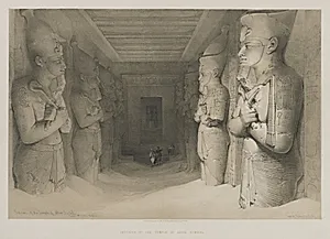 Egypt and Nubia, Volume I: Interior of the Temple of Aboo-Simbel by Louis Haghe (British, 1806–1885)