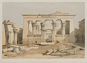 Egypt and Nubia, Volume I: Portico of the Temple of Kalabshe by Louis Haghe (British, 1806–1885)
