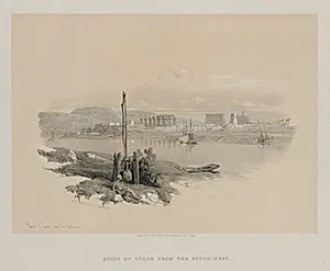 Egypt and Nubia, Volume I: Ruins of Luxor from the South-West by Louis Haghe (British, 1806–1885)