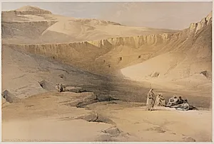 Egypt and Nubia, Volume II: Entrance to the Tombs of the Kings of Thebes, Bab-El-Malouk by Louis Haghe (British, 1806–1885)