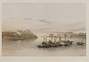 Egypt and Nubia, Volume II: General View of Esouan and the Island of Elephantine by Louis Haghe (British, 1806–1885)