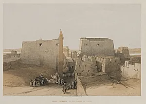 Egypt and Nubia, Volume II: Grand Entrance to the Temple of Luxor by Louis Haghe (British, 1806–1885)