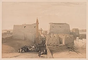 Egypt and Nubia:  Volume II - No. 38, Grand Entrances to the Temple of Luxor by Louis Haghe (British, 1806–1885)