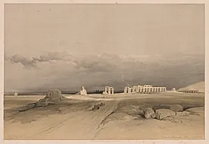 Egypt and Nubia:  Volume II - No. 8, Ruins of the Memnonium, Thebes by Louis Haghe (British, 1806–1885)