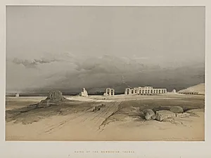 Egypt and Nubia, Volume II: Ruins of Memnonium, Thebes by Louis Haghe (British, 1806–1885)
