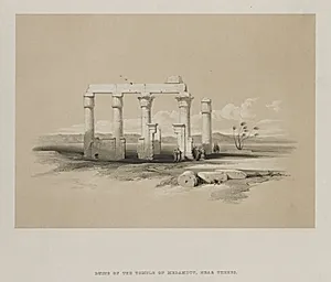 Egypt and Nubia, Volume II: Ruins of the Temple of Madamoud, at Thebes by Louis Haghe (British, 1806–1885)