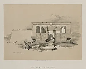 Egypt and Nubia, Volume II: Temple at Wady Dabod, Nubia by Louis Haghe (British, 1806–1885)