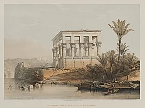 Egypt and Nubia, Volume II: The Hypaethral Temple at Philae, called the Bed of Pharaoh  by Louis Haghe (British, 1806–1885)