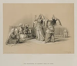 Egypt and Nubia, Volume III: Dancing Girls at Cairo by Louis Haghe (British, 1806–1885)