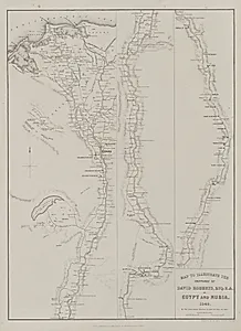 Egypt and Nubia, Volume III: Map to Illustrate the Sketches of David Roberts, Esq: R.A. in Egypt and Nubia 1849 by Louis Haghe (British, 1806–1885)