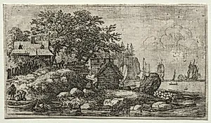 Eight landscapes (H.57-64): Landscape with Two Empty Boats by Allart van Everdingen (Dutch, 1621–1675)