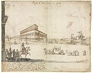 Eighteen Views of Rome: The Quirinale by Lievin Cruyl (Flemish, c. 1640-c. 1720)
