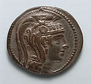 Electrotype Replica of Tetradrachm: Head of Athena Parthenos (obverse) by Unknown Artist