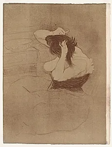 Elles: Woman Combing Her Hair by Henri de Toulouse-Lautrec (French, 1864–1901)