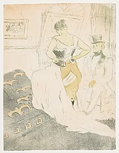 Elles: Woman In a Corset by Henri de Toulouse-Lautrec (French, 1864–1901)