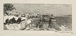 Embarcadére a Bercy by Auguste Louis Lepère (French, 1849–1918)