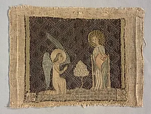 Embroidered Annunciation Scene by Unknown Artist