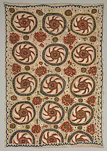Embroidered Cover or Curtain by Unknown Artist