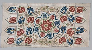 Embroidered cushion cover by Unknown Artist