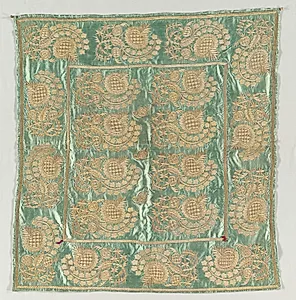 Embroidered envelope with closures by Unknown Artist