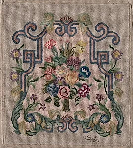Embroidered Floral Panel by Queen Mary (British, 1867–1953)