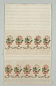 Embroidered Towel by Unknown Artist